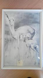 Litho met lijst Hert met Jong van Han van Meegeren 48x34 cm, Ophalen of Verzenden