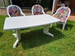 mooie kunststof witte tuinset, Tuin en Terras, Tuinstoelen, Ophalen, Gebruikt, Kunststof
