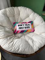 Relax Papasan Stoel - Rotan met groot kussen, Huis en Inrichting, Stoelen, Ophalen, Wit, Riet of Rotan, Zo goed als nieuw