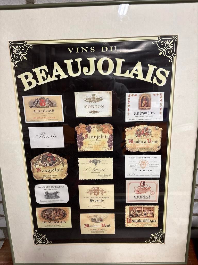 Vintage Beaujolais Wijn Poster, Ophalen