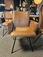 Leren eetset stoelen rundleer cognac opruiming, Ophalen of Verzenden, Nieuw