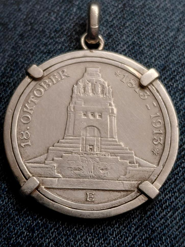 Duitsland,  Sachsen 3 Mark 1913E Slag om Leipzig - Zilver, Postzegels en Munten, Munten | Europa | Niet-Euromunten, Losse munt