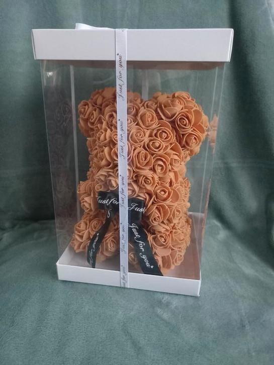 Rozenbeer koper kleur 24 cm Nieuw, Verzamelen, Beren en Cherished Teddies, Nieuw, Stoffen beer, Overige merken, Ophalen of Verzenden