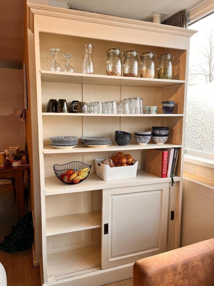 Open servies/ buffetkast, Huis en Inrichting, Kasten | Buffetkasten, Gebruikt, 200 cm of meer, 100 tot 150 cm, 25 tot 50 cm, Met deur(en)