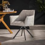 2x Draaibare Eetkamerstoel Raster – Bouclé Zilver, Huis en Inrichting, Stoelen, Ophalen, Nieuw, Overige kleuren, Twee
