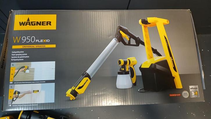 Wagner W950 Verfspuit - Flexio    1x gebruikt, Doe-het-zelf en Verbouw, Schildersmaterialen, Gebruikt, Verfspuit of Verfpomp, Ophalen of Verzenden