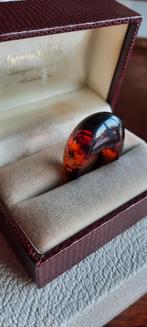 Antieke  ring,barnsteen, jaren 30., Ophalen of Verzenden, Ring, Met edelsteen