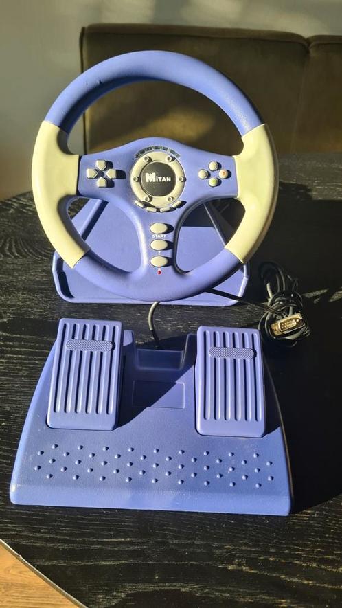 Mitan Racestuur met Pedalen + 3 games, Spelcomputers en Games, Spelcomputers | Nintendo GameCube, Gebruikt, Ophalen of Verzenden