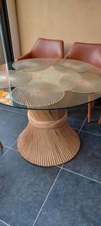 Te koop ronde eethoektafel 110 cm, Huis en Inrichting, Tafels | Eettafels, Ophalen, Gebruikt, Rond, Glas