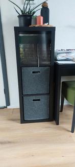 Ikea KALLAX kast 3 vaks, zwart/bruin., Huis en Inrichting, Kasten | Wandmeubels, Ophalen, 100 tot 150 cm, Zo goed als nieuw, Minder dan 150 cm
