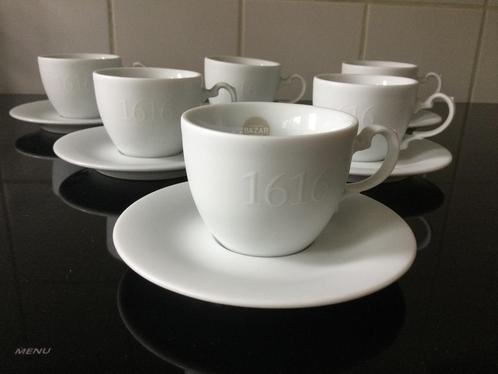 Bazar 1616 espresso kop en schotels in nieuwstaat (6), Huis en Inrichting, Keuken | Servies, Zo goed als nieuw, Kop(pen) en/of Schotel(s)