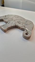 Houten Olifant Puzzel vintage jaren 80, 2 tot 4 jaar, Gebruikt, Ophalen of Verzenden, Van hout