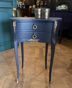 Antiek niervormig kastje, vintage halkastje ladekastje VdlM, Huis en Inrichting, Kasten | Ladekasten, Ophalen, Brocante oud antraciet goud donker grijs Lodewijk XV Empire
