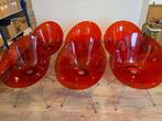 Kartell eros kuipstoel, Huis en Inrichting, Ophalen, Rood, Metaal, Vijf, Zes of meer stoelen