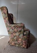 Vintage oorfauteuil bloemen, Huis en Inrichting, Fauteuils, Ophalen of Verzenden, Gebruikt, 75 tot 100 cm, Stof