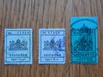 3 lege of belasting postzegels Amsterdam Nederland, Postzegels en Munten, Verzenden, T/m 1940, Gestempeld
