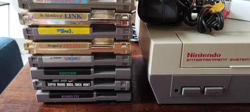 nintendo nes[1985]compleet en met games werkzaam, Spelcomputers en Games, Spelcomputers | Nintendo NES, Gebruikt, Met 1 controller