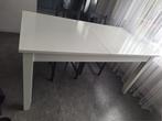 Eettafel wit 150cm + verlengstuk 190cm, Ophalen, Gebruikt, 50 tot 100 cm, Vijf personen of meer