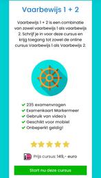 Online cursus vaarbewijs 1+2 (+ marifonie = + €20), Boeken, Ophalen of Verzenden, Alpha, Zo goed als nieuw