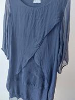 Prachtige zijden jurk Italiaanse makelij, maat M, Maat 38/40 (M), Zwart, Italiaans, Ophalen of Verzenden