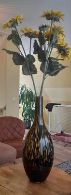 Compleet glazen vaas met kunstbloemen, Huis en Inrichting, Woonaccessoires | Vazen, Ophalen, Overige kleuren, 75 cm of meer, Glas