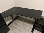 Zwart hoekbureau 160cm, Huis en Inrichting, Bureaus, Ophalen, In hoogte verstelbaar, Zo goed als nieuw, Bureau