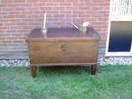 antieke deken kist/tafel met orginele slot en sleutel, Ophalen of Verzenden
