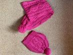 Muts en bijpassende roze warme sjaal, Kinderen en Baby's, Kinderkleding | Mutsen, Sjaals en Handschoenen, Ophalen, 110 t/m 116