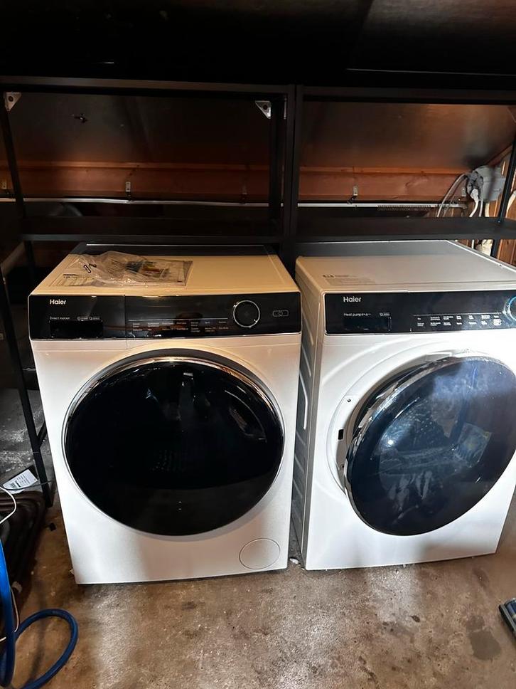 Haier I-Pro Series: Wasmachine & Warmtepompdroger set, Witgoed en Apparatuur, Wasmachines, Gebruikt, Voorlader, 8 tot 10 kg, 85 tot 90 cm