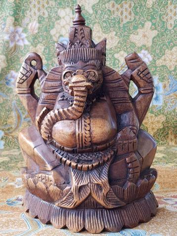 Mooi origineel antiek beeld uit India van Ganesha 23,6 cm. beschikbaar voor biedingen