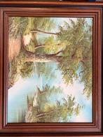 Schilderij van I. Cafieri - Landschap met lijst, Ophalen of Verzenden