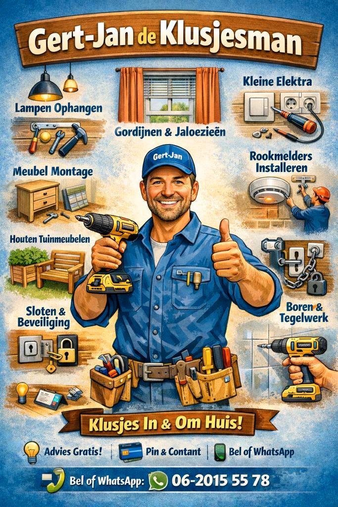 Gert-Jan Klusjesman - Handyman Zoetermeer - Helder & Eerlijk, Diensten en Vakmensen, Klussers en Klusbedrijven, 24-uursservice