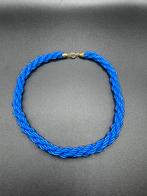 Vintage Tsjechische kralenketting jaren 50, Sieraden, Tassen en Uiterlijk, Kettingen, Met kristal, Kunststof, Gebruikt, Blauw