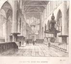 Amsterdam. De Nieuwe Kerk van Binnen. 1844, Antiek en Kunst, Ophalen of Verzenden