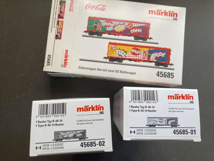 Märklin Coca-Cola Wagon Set 45685 - Nieuwstaat!, Hobby en Vrije tijd, Modeltreinen | H0, Zo goed als nieuw, Wagon, Wisselstroom