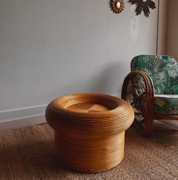 ‘Pencil reed’ Rotan bamboe salontafel vintage beschikbaar voor biedingen