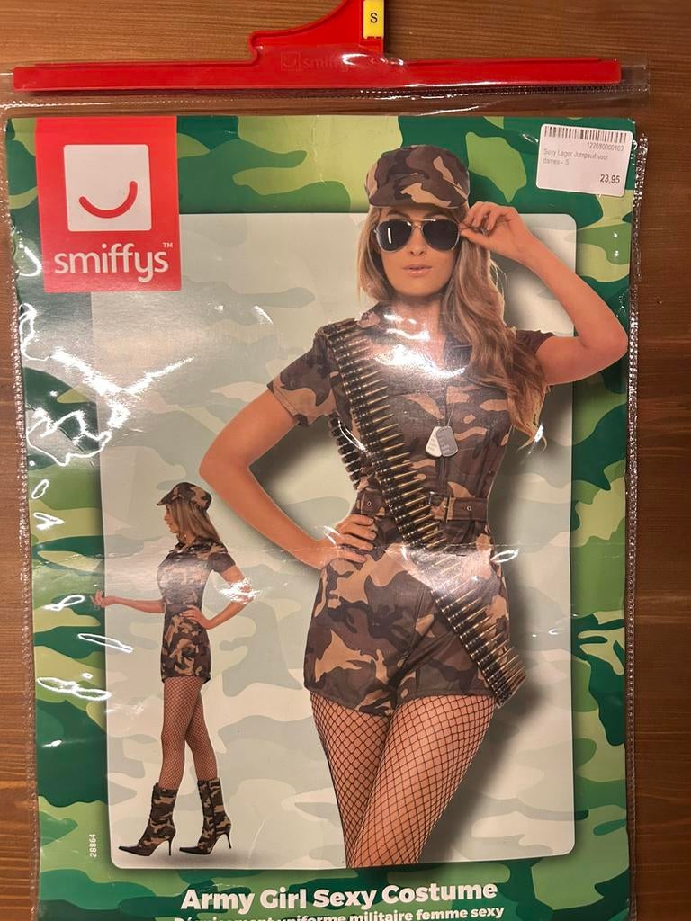 Leger jumpsuit. Maat S. Merk Smiffys, Kleding | Dames, Ophalen of Verzenden, Zo goed als nieuw, Carnaval