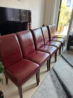 Lederen stoelen, Huis en Inrichting, Stoelen, Gebruikt, Overige kleuren, Leer, Ophalen of Verzenden