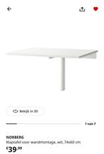 Ikea NORBERG Klaptafel, Ophalen, Zo goed als nieuw, Rechthoekig, 50 tot 100 cm