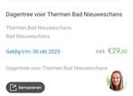 Thermen Bad Nieuweschans Bon - Geldig tot 2025!, Tickets en Kaartjes, Kortingen en Cadeaubonnen