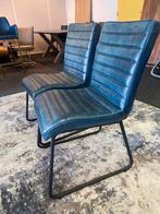 Ongebruikte 100% leren set stoelen, petrol baluw/groen, Ophalen, Zo goed als nieuw, Blauw