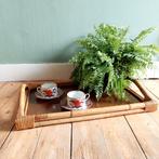 Lucky Vintage bamboe dienblad met rookglas - 60x40 cm, Ophalen, Overige materialen, Gebruikt, .