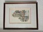 Het witte huis in Rotterdam, Antiek en Kunst, Kunst | Etsen en Gravures, Ophalen of Verzenden