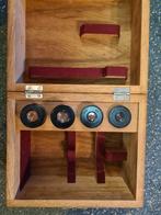 Vintage Microscoop lenzen leitz wetzlar in houten kist 4st, Audio, Tv en Foto, Optische apparatuur | Microscopen, Ophalen of Verzenden