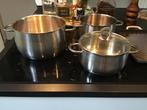 3 FISSLER Kookpannen RVS voor gas, Huis en Inrichting, Keuken | Potten en Pannen, Ophalen of Verzenden, Gebruikt, Rvs, Pannenset