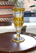 Vintage Vaas van Kristal, Huis en Inrichting, Woonaccessoires | Vazen, Geel, Ophalen of Verzenden, Minder dan 50 cm, Glas
