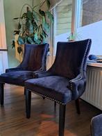 Stoelen – zwart met siernagels, Gebruikt, Zwart, Hout, Ophalen of Verzenden