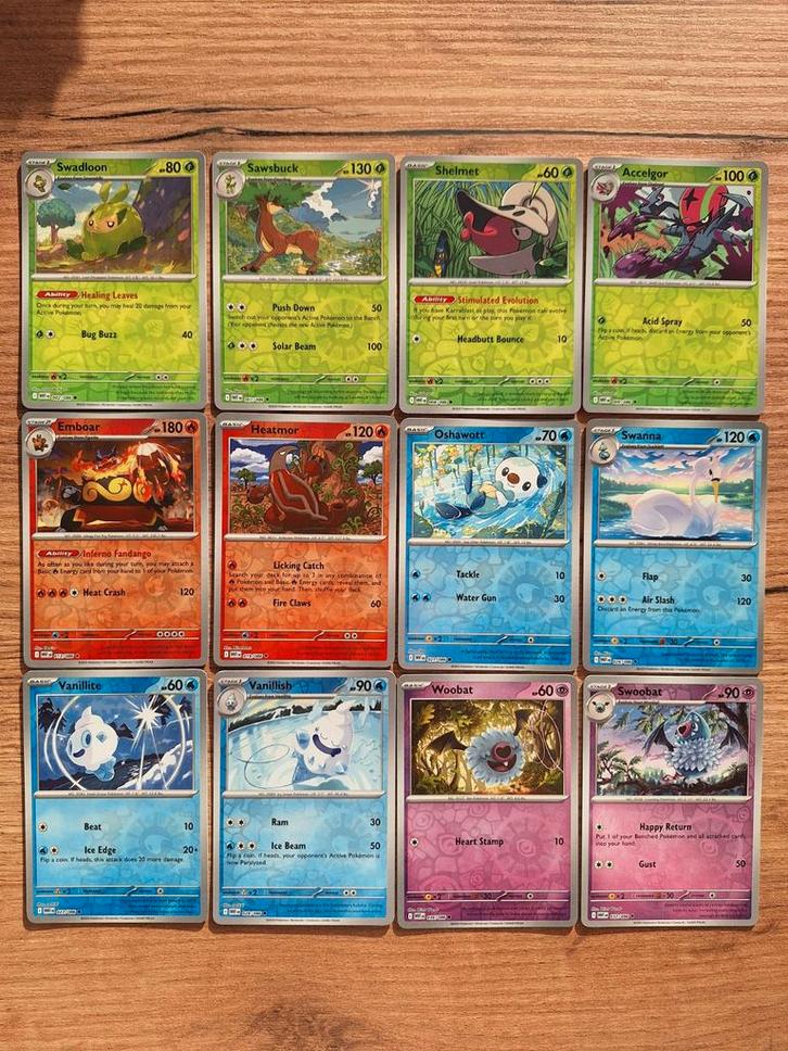 Pokémon diverse Reverse Holo's uit de set White Flare, Hobby en Vrije tijd, Verzamelkaartspellen | Pokémon, Zo goed als nieuw