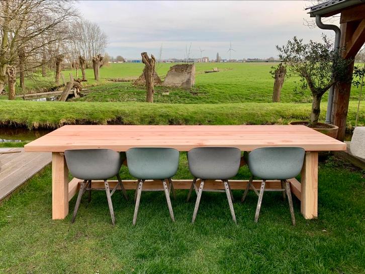 Robuuste XXL douglas tuintafel tuinverlichting plantenbak, Tuin en Terras, Tuintafels, Nieuw, Rechthoekig, Hout, Ophalen of Verzenden