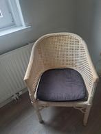 4 Rotan eetkamerstoelen, Huis en Inrichting, Stoelen, Ophalen, Gebruikt, Wit, Riet of Rotan